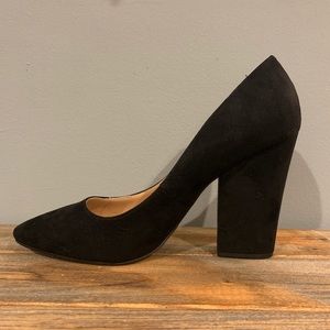 Worn once* Express faux suede heels.